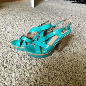 Aqua Blue Sofft Heels - WORN ONCE